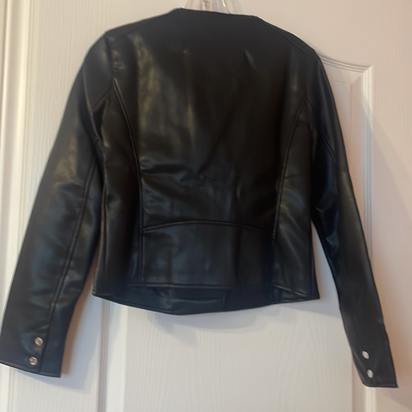 Black Faux Leather Moto Jacket - Picture 5 of 8